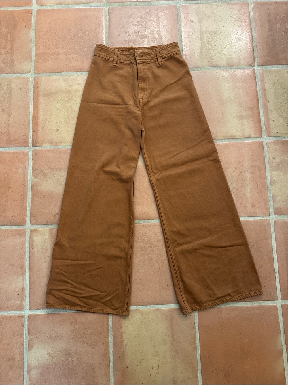 H&M Wide-Leg Pants in Rust brown